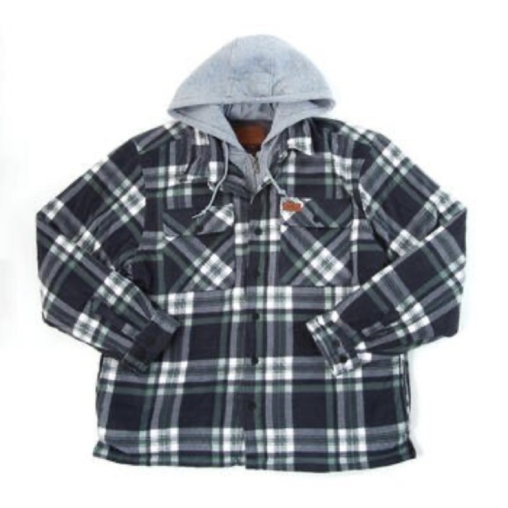 Mens Mountain Ridge® Plaid Polar Fleece Hoodie